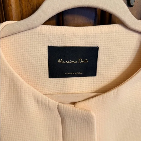 Massimo Dutti Blush Pink Waffle Knit Blazer Size Medium - Picture 10 of 11